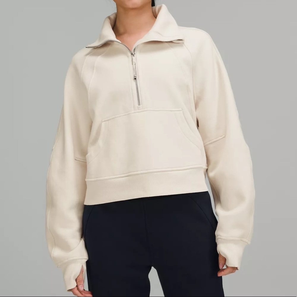 Lululemon Scuba Oversized Funnel Neck Half-Zip White Opal Size XS/S - Picture 1 of 9